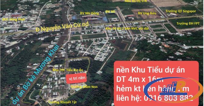 Bán nền có mương hở khu Tiểu dự án đối diện Bệnh viện Nhi Đồng